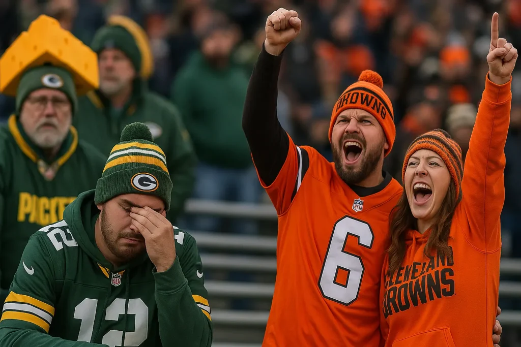 Packers fans crying. Browns fans cheering.